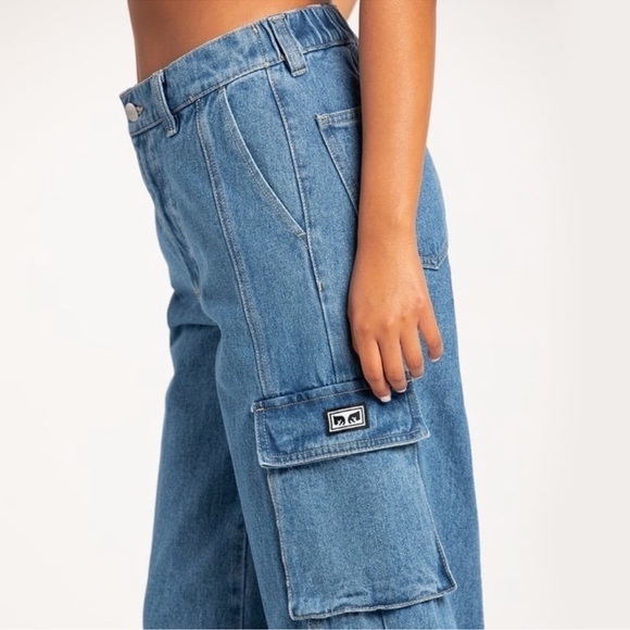 Obey Women’s High Waist Cargo Cotton Jeans Pants Size 30 NWT - Picture 4 of 11